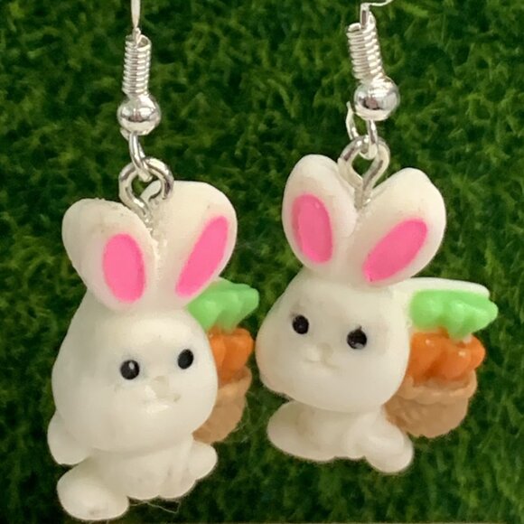 Easter Bunny Earring, Bunny Earring, Rabbit Earring, Easter Basket Gift, Easter - Picture 4 of 5